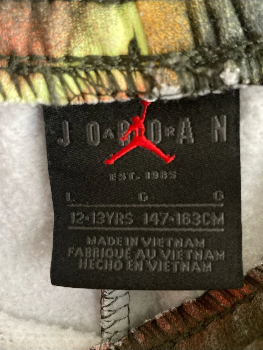 Jordan Smoke Orange Black Tie-Dye Kids Crewneck Sweatshirt & Joggers Set